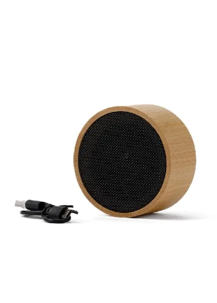 רמקול בלוטוס עגול אקולוגי מעוצב בשילוב במבוק 3W עוצמתי