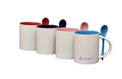 ספל עם כפית בהדפסה אישית באיסוף עצמי בלבד